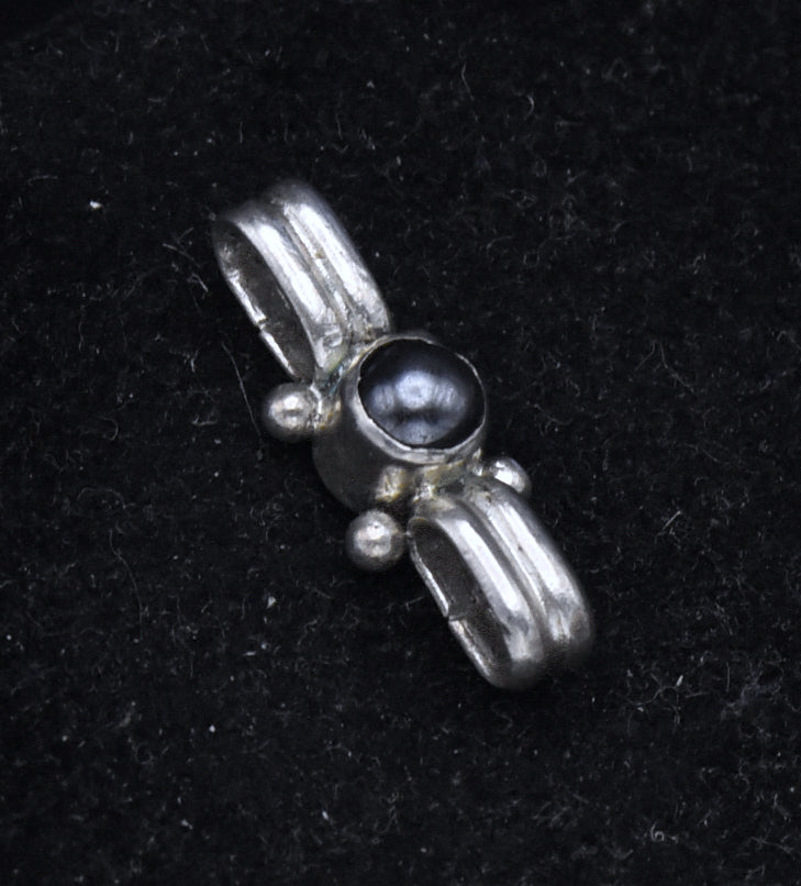 Vintage Handmade Sterling Silver Hematite Pendant