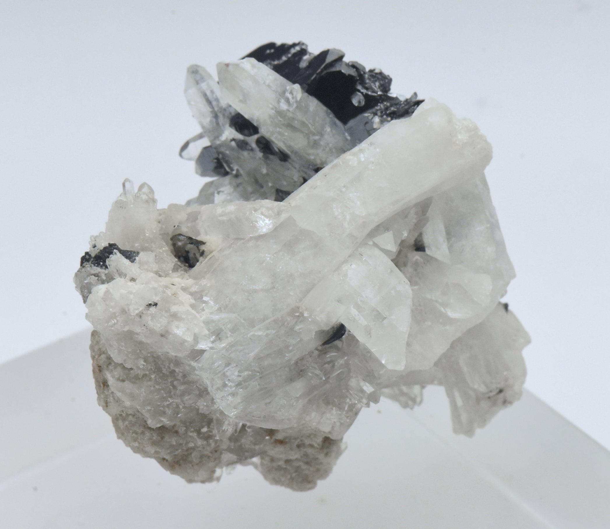 Hematite with Quartz Crystal Cluster Mineral Specimen - Arizona, USA