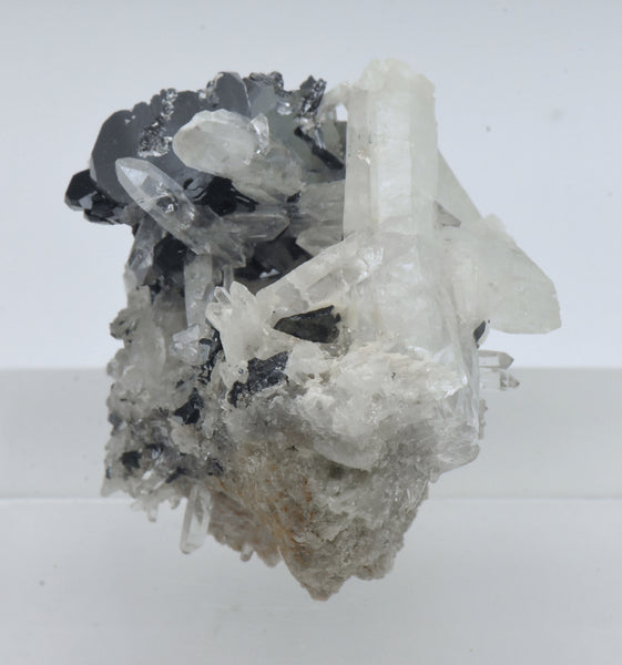Hematite with Quartz Crystal Cluster Mineral Specimen - Arizona, USA