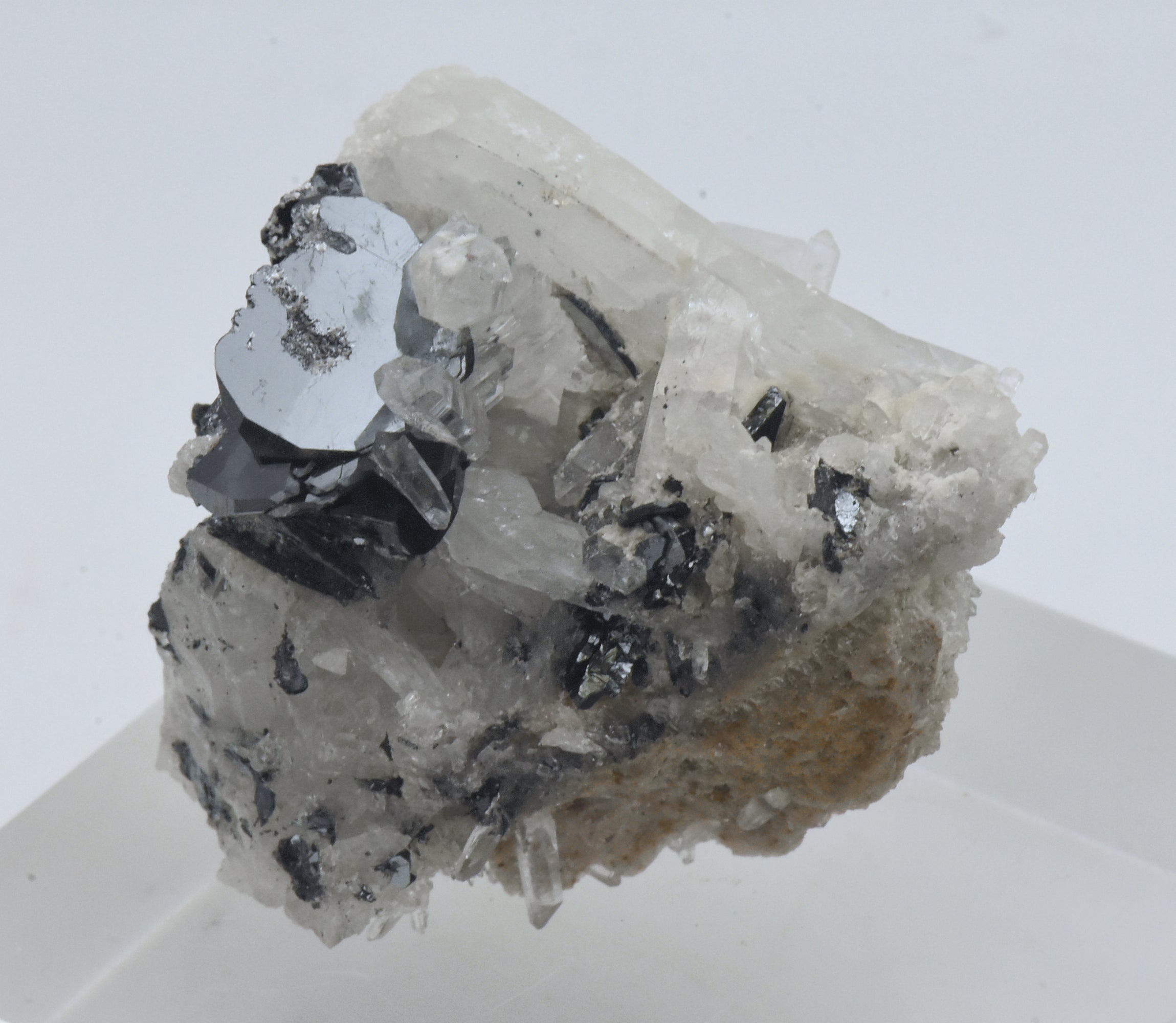 Hematite with Quartz Crystal Cluster Mineral Specimen - Arizona, USA