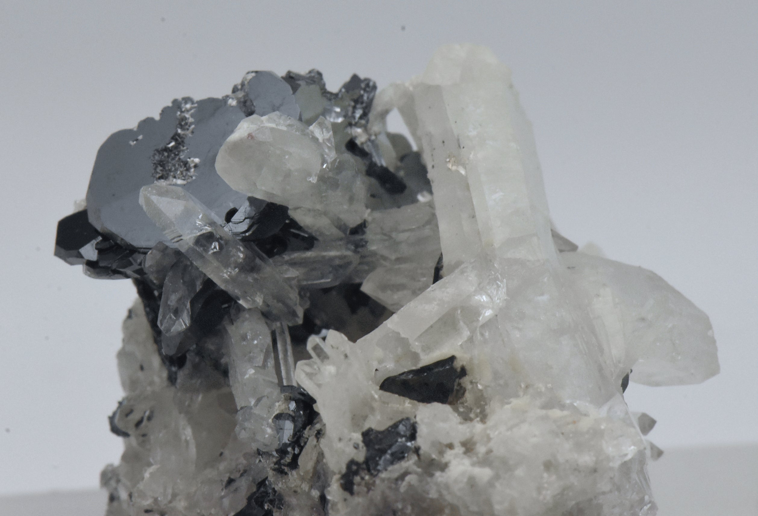 Hematite with Quartz Crystal Cluster Mineral Specimen - Arizona, USA