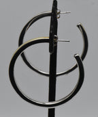 Vintage Sterling Silver and Gold Tone 3/4 Hoop Earrings