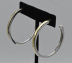 Vintage Sterling Silver and Gold Tone 3/4 Hoop Earrings