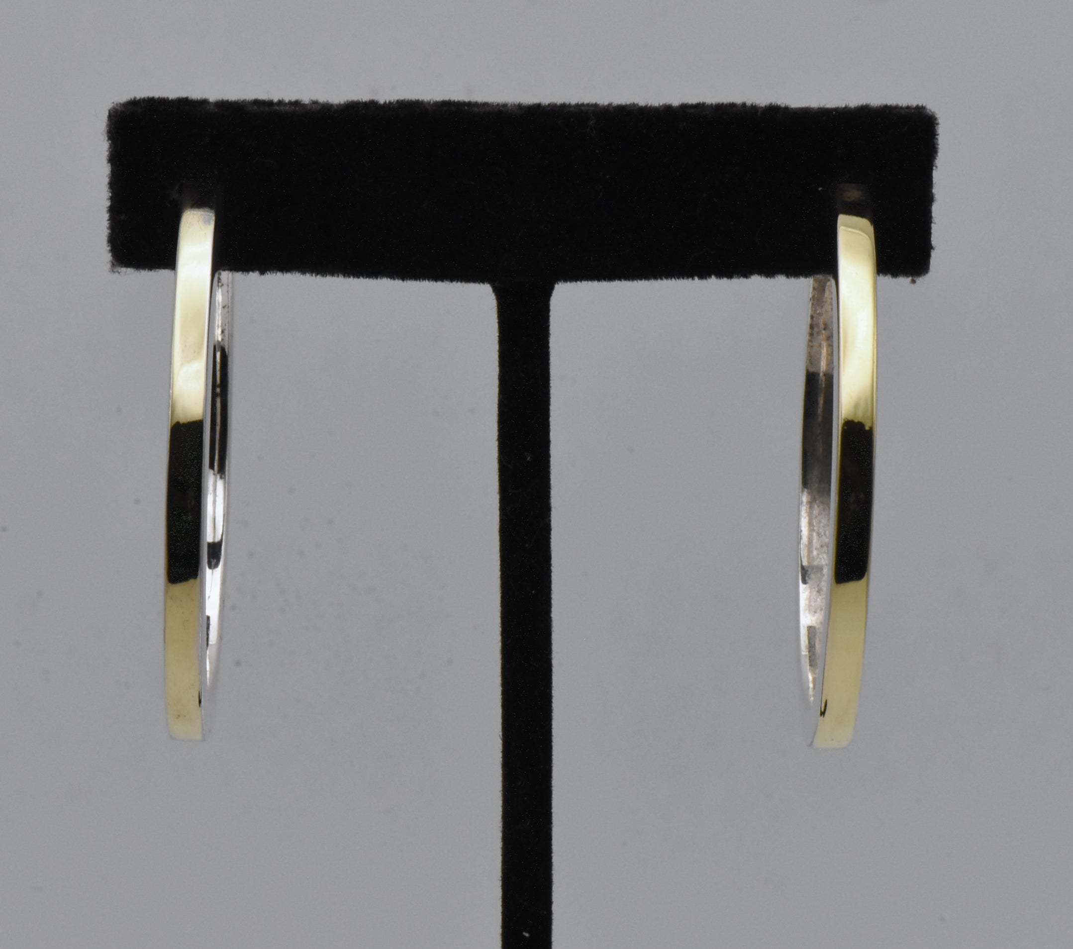 Vintage Sterling Silver and Gold Tone 3/4 Hoop Earrings