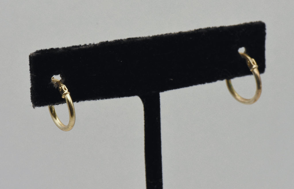 Vintage Gold Tone Sterling Silver Small Hoop Earrings
