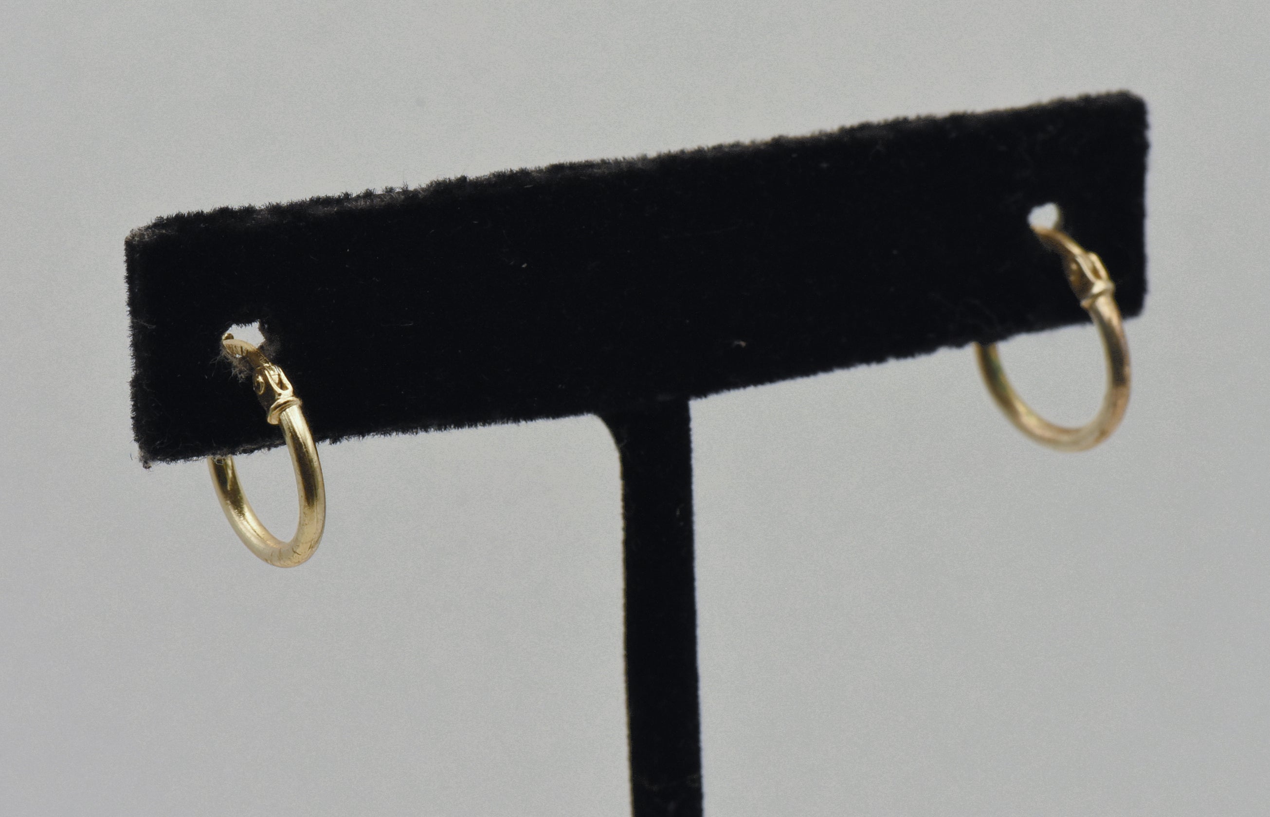 Vintage Gold Tone Sterling Silver Small Hoop Earrings