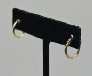 Vintage Gold Tone Sterling Silver Small Hoop Earrings