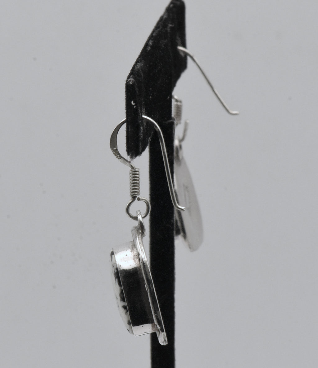 Secatero - Vintage Howlite Sterling Silver Dangle Earrings