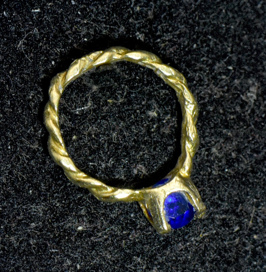 Vintage 10k Gold and Sapphire Hoop Charm - AS IS
