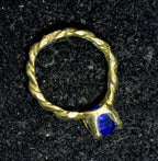 Vintage 10k Gold and Sapphire Hoop Charm - AS IS