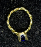 Vintage 10k Gold and Sapphire Hoop Charm - AS IS