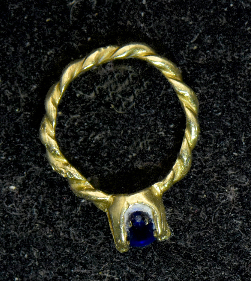 Vintage 10k Gold and Sapphire Hoop Charm - AS IS