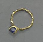 Vintage 10k Gold and Sapphire Hoop Charm - AS IS
