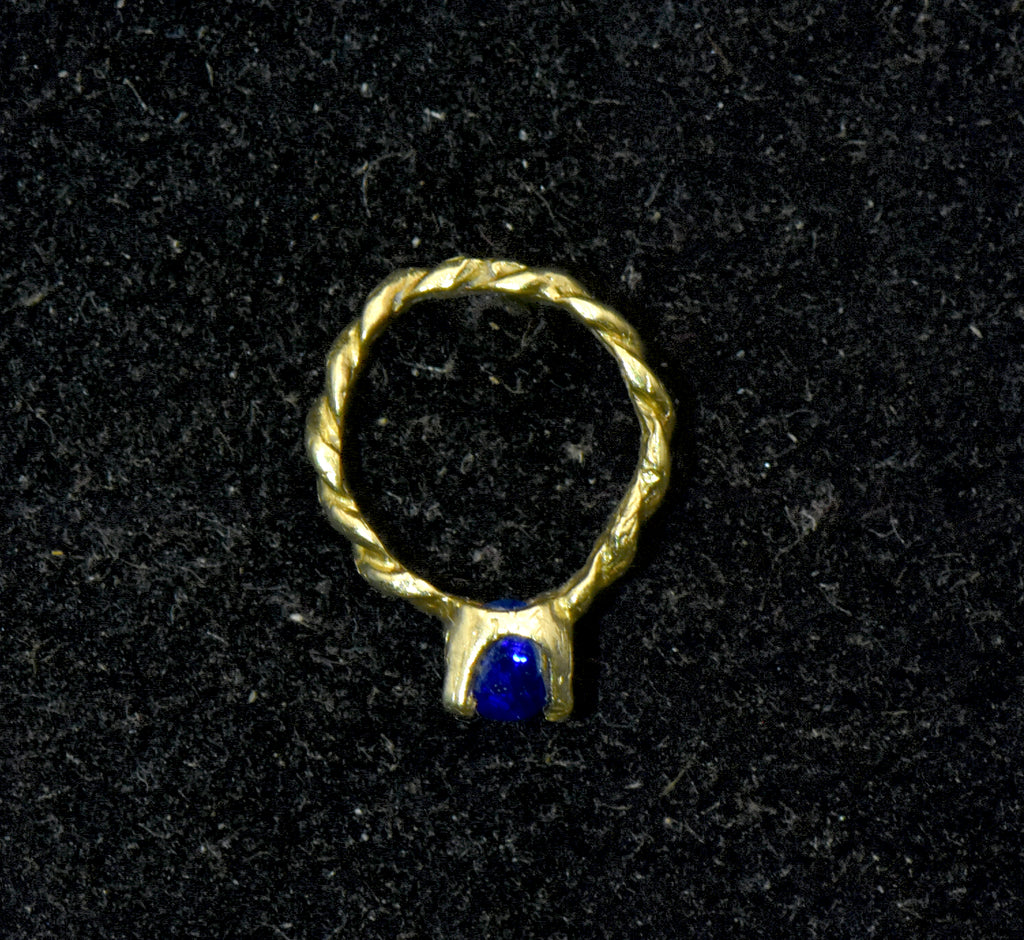 Vintage 10k Gold and Sapphire Hoop Charm - AS IS