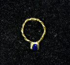 Vintage 10k Gold and Sapphire Hoop Charm - AS IS