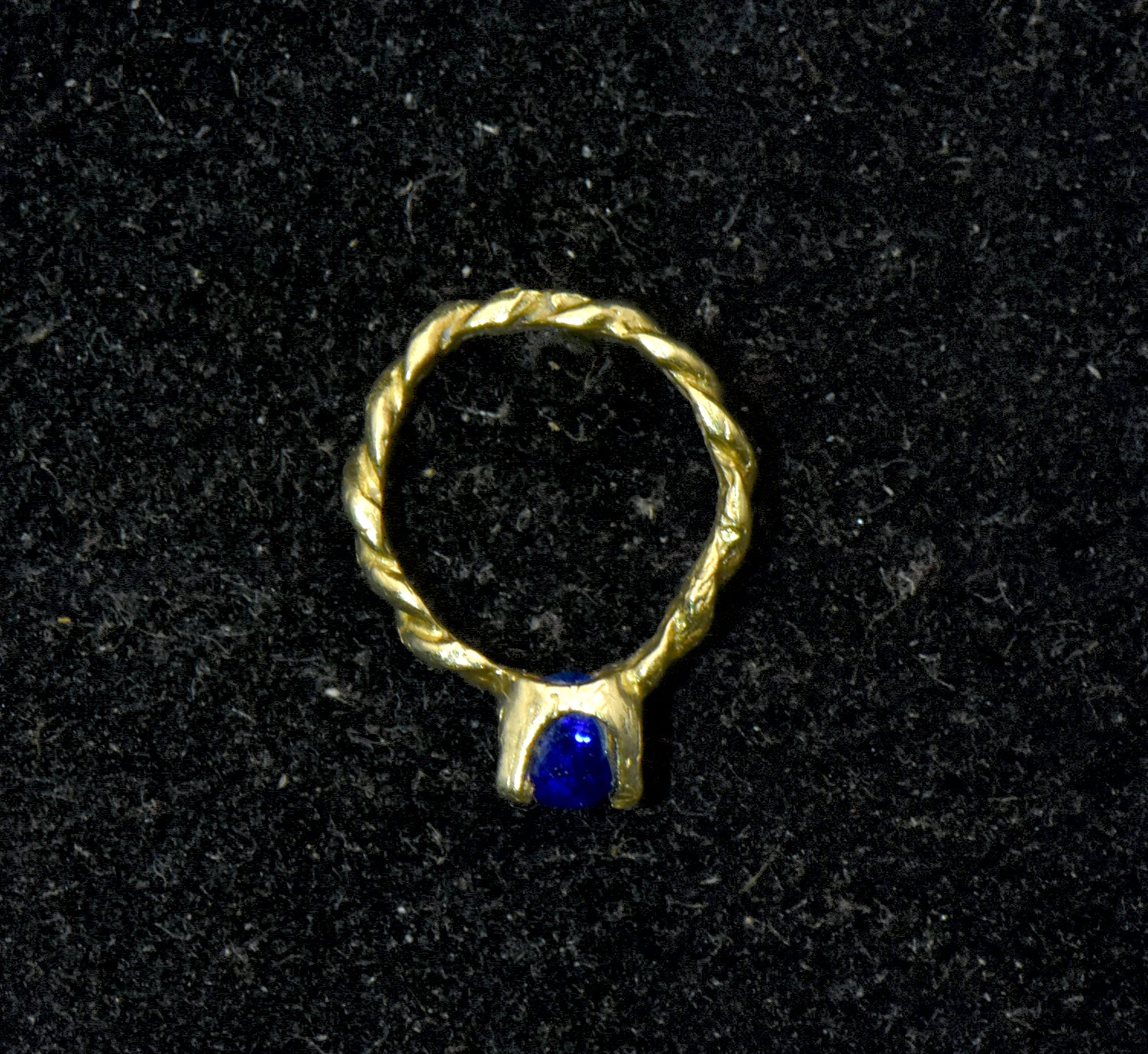 Vintage 10k Gold and Sapphire Hoop Charm - AS IS