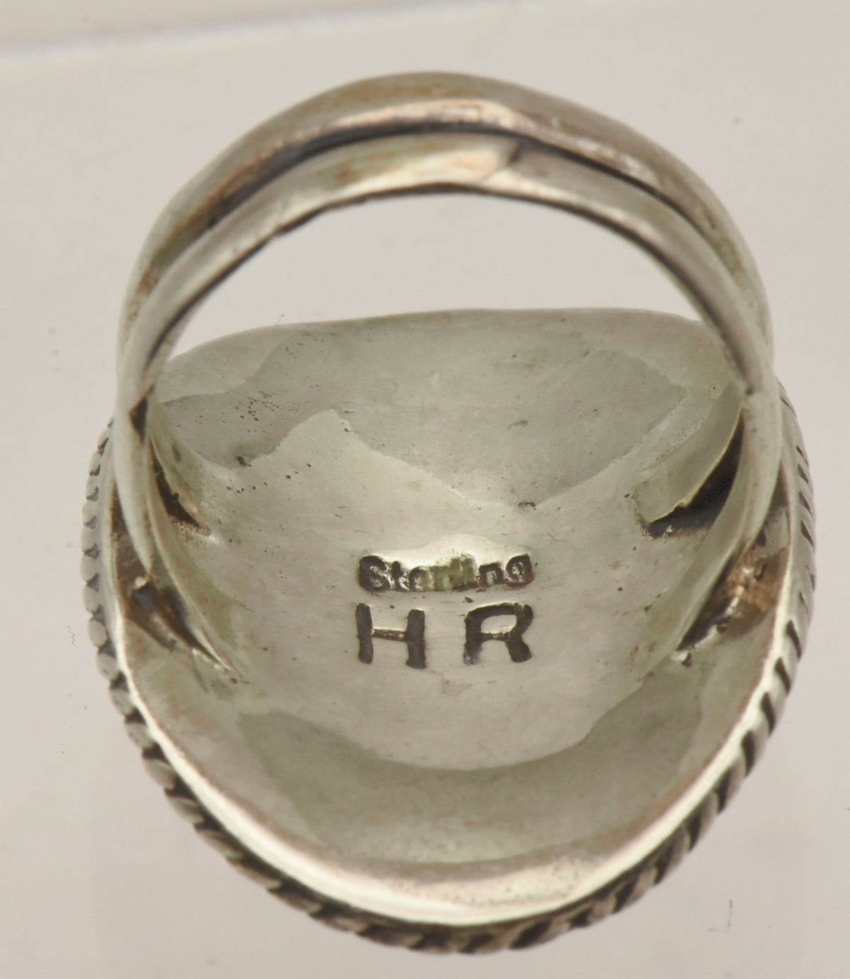 Vintage Handmade Sterling Silver Turquoise and Shell Ring - Size 6