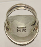 Vintage Handmade Sterling Silver Turquoise and Shell Ring - Size 6