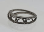 Vintage Handmade Sterling Silver Hearts Ring - Size 6.5