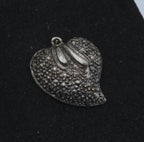 Vintage Silver Tone Metal Heart Pendant