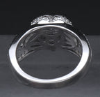 Sterling Silver Heart Cut Cubic Zirconia Halo Ring - Size 6