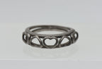 Vintage Handmade Sterling Silver Hearts Ring - Size 6.5