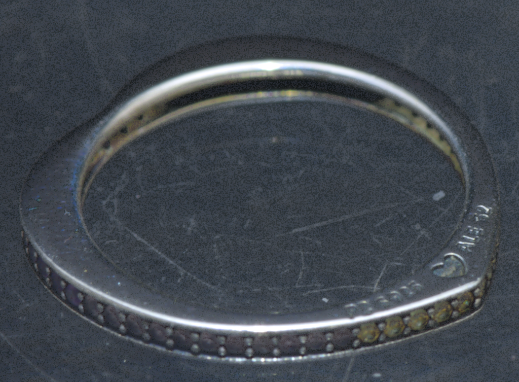 Pandora - Vintage Sterling Silver "Arc of Love" Multi-Color CZ Band - Size 6