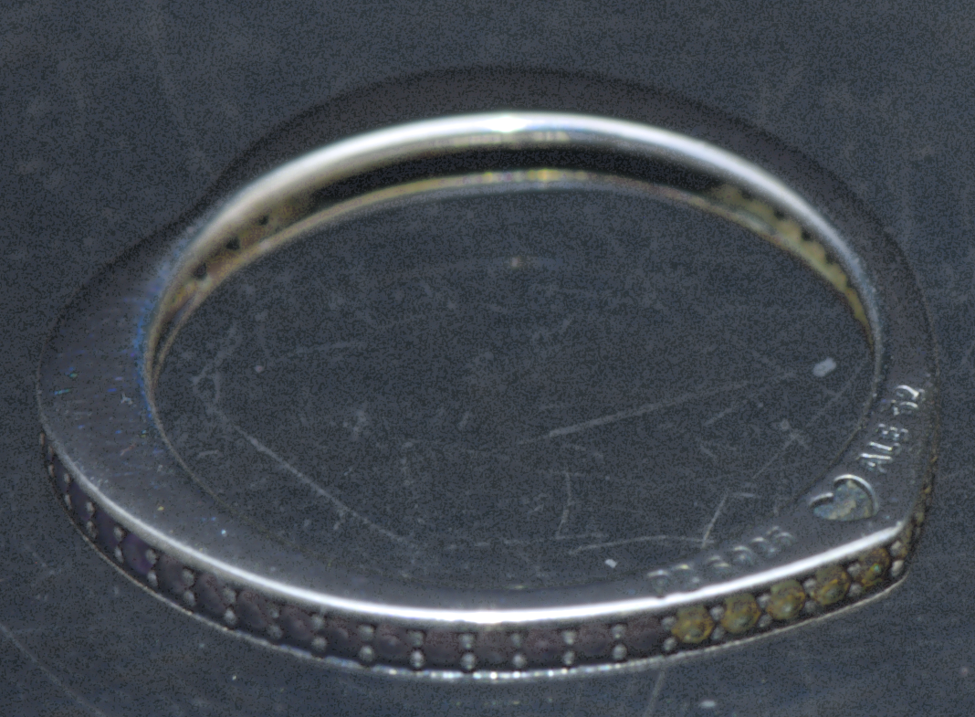 Pandora - Vintage Sterling Silver "Arc of Love" Multi-Color CZ Band - Size 6