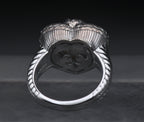 Judith Ripka - Sterling Silver Mother of Pearl & CZ Heart Ring - Size 7