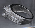 Sterling Silver Heart Cut Cubic Zirconia Halo Ring - Size 6