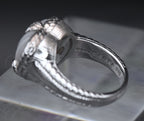 Judith Ripka - Sterling Silver Mother of Pearl & CZ Heart Ring - Size 7