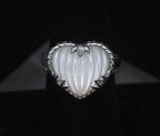 Judith Ripka - Sterling Silver Mother of Pearl & CZ Heart Ring - Size 7