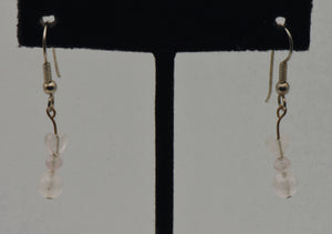 Rose Quartz Bead Dangle Earrings