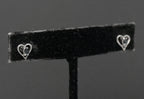 Vintage Sapphire Sterling Silver Heart Stud Earrings