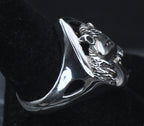 Vintage Sterling Silver Abalone Shell Horse Ring - Size 8