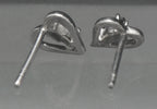 Vintage Sapphire Sterling Silver Heart Stud Earrings