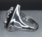 Vintage Sterling Silver Abalone Shell Horse Ring - Size 8