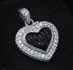 Judith Ripka - Sterling Silver Black Onyx & CZ Heart Pendant