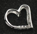Vintage 10k White Gold Diamonds Heart Pendant