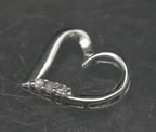 Vintage 10k White Gold Diamonds Heart Pendant