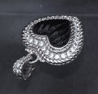 Judith Ripka - Sterling Silver Black Onyx & CZ Heart Pendant