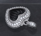Judith Ripka - Sterling Silver Black Onyx & CZ Heart Pendant