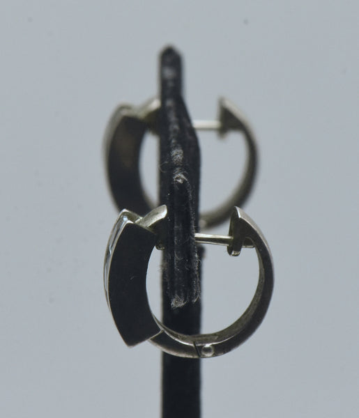 Vintage Aquamarine Sterling Silver Hinged Hoop Earrings