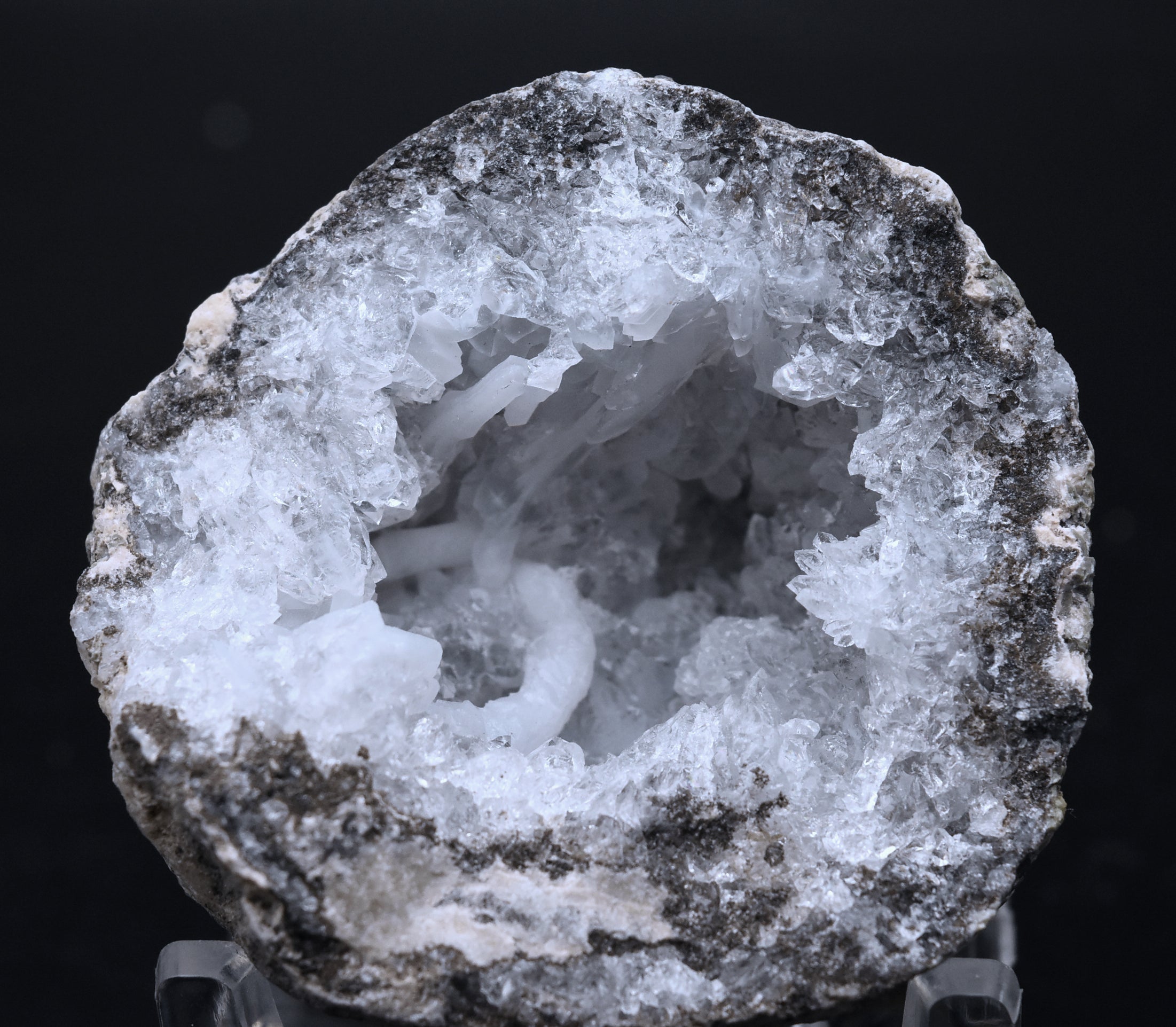 Hyalite, Quartz, Calcite Whole Geode - Mexico