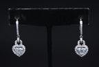 Vintage Heart Cut Cubic Zirconia Sterling Silver Earrings