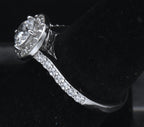 Sterling Silver Cubic Zirconia Halo Ring - Size 7