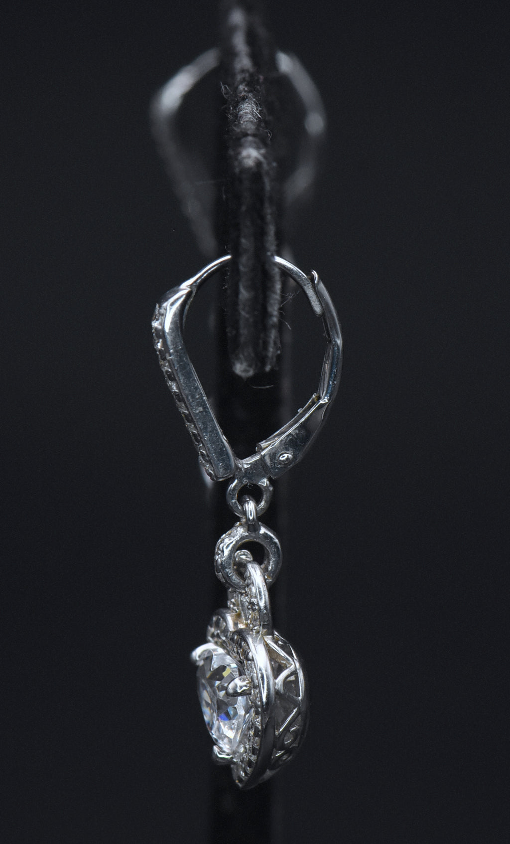 Vintage Heart Cut Cubic Zirconia Sterling Silver Earrings
