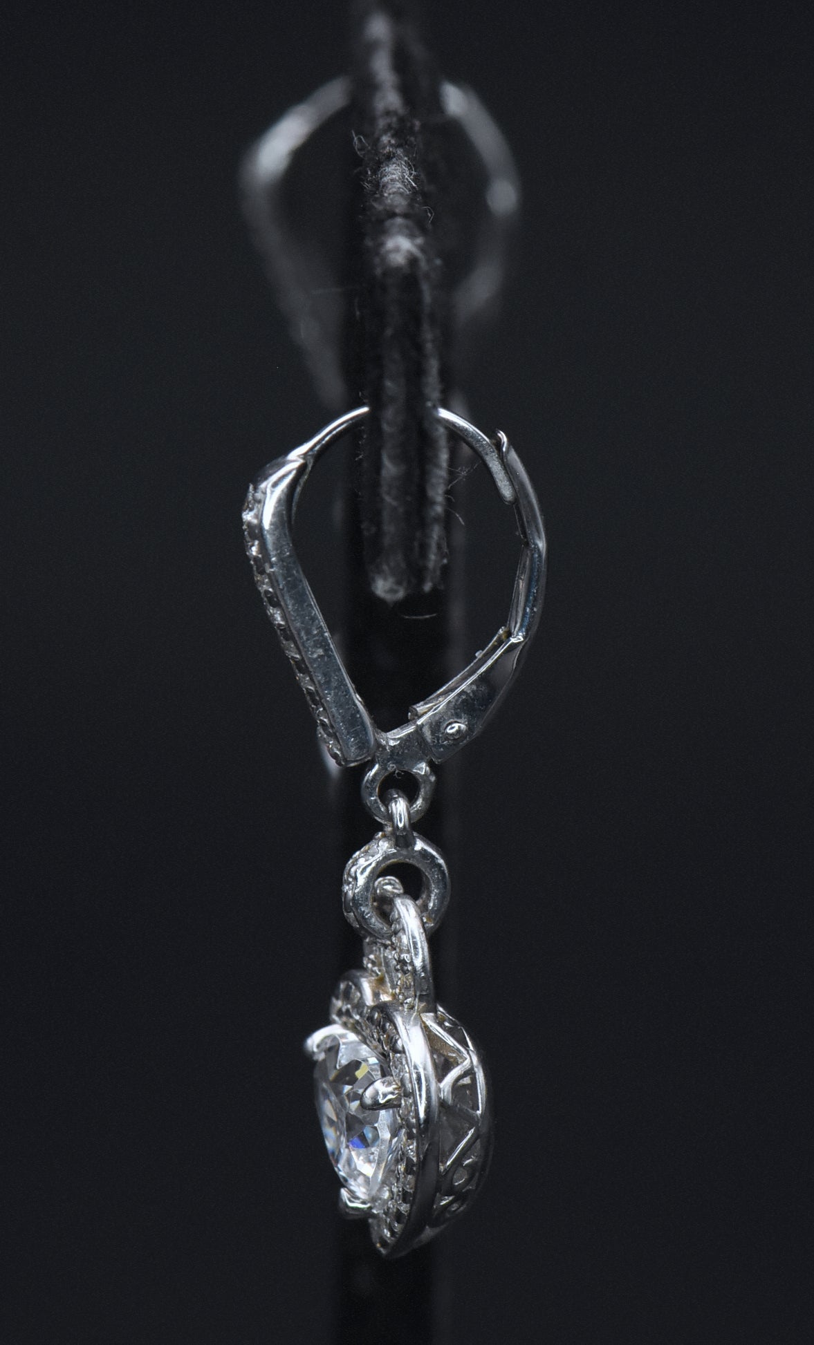 Vintage Heart Cut Cubic Zirconia Sterling Silver Earrings