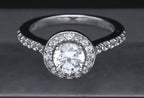 Sterling Silver Cubic Zirconia Halo Ring - Size 7