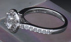 Sterling Silver Cubic Zirconia Halo Ring - Size 7